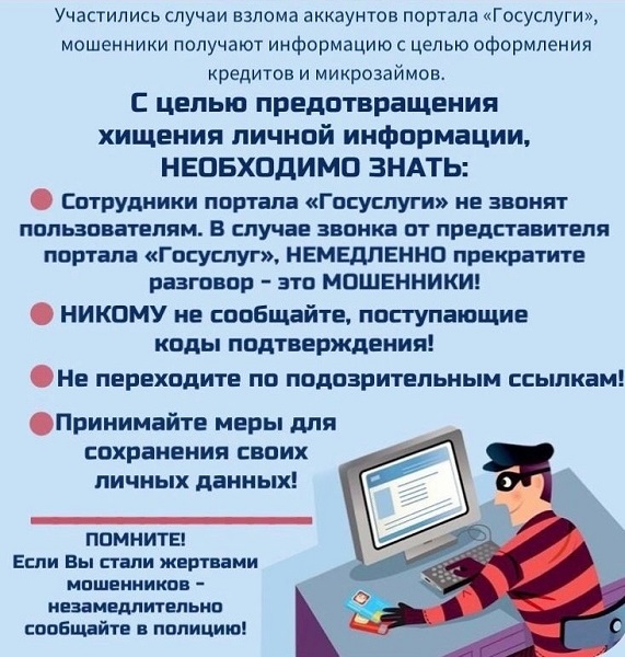 Мошенники крадут аккаунты граждан на сайте госуслуг